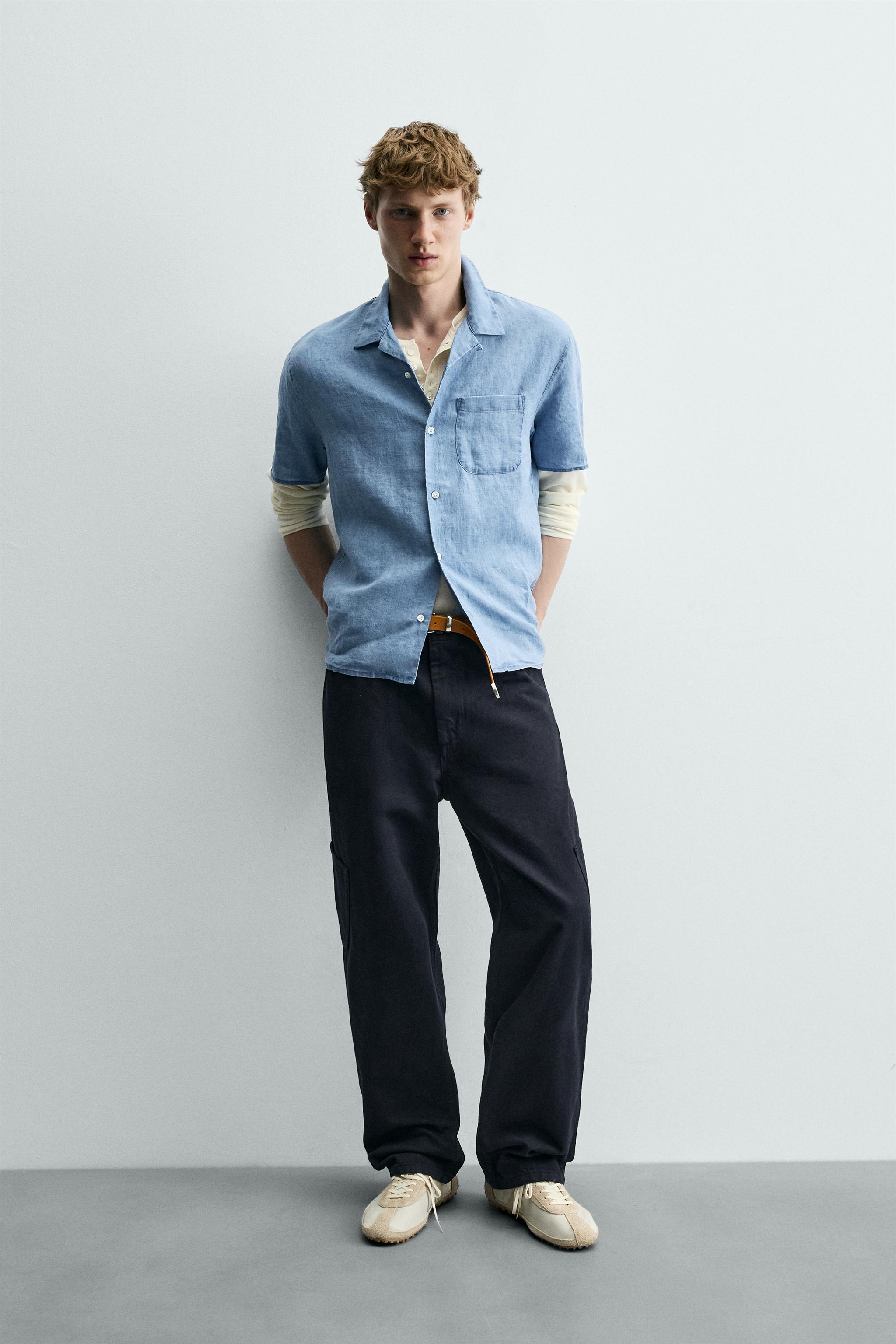 INDIGO 100% LINEN RELAXED FIT SHIRT